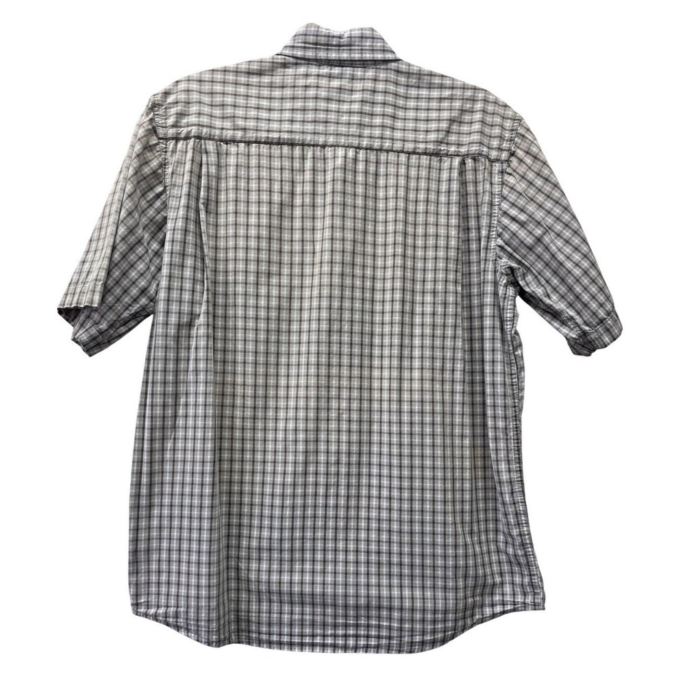 Wrangler Authentics Mens Gray Plaid Short Sleeve Button Down Shirt Size Medium - Picture 2 of 7